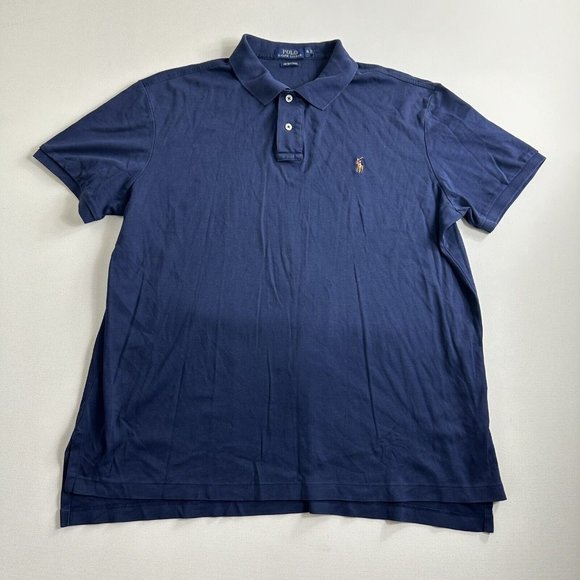 Polo Ralph Lauren Pima Soft Touch Polo‎ Shirt Mens Size XL Blue Golf Preppy - Picture 1 of 9